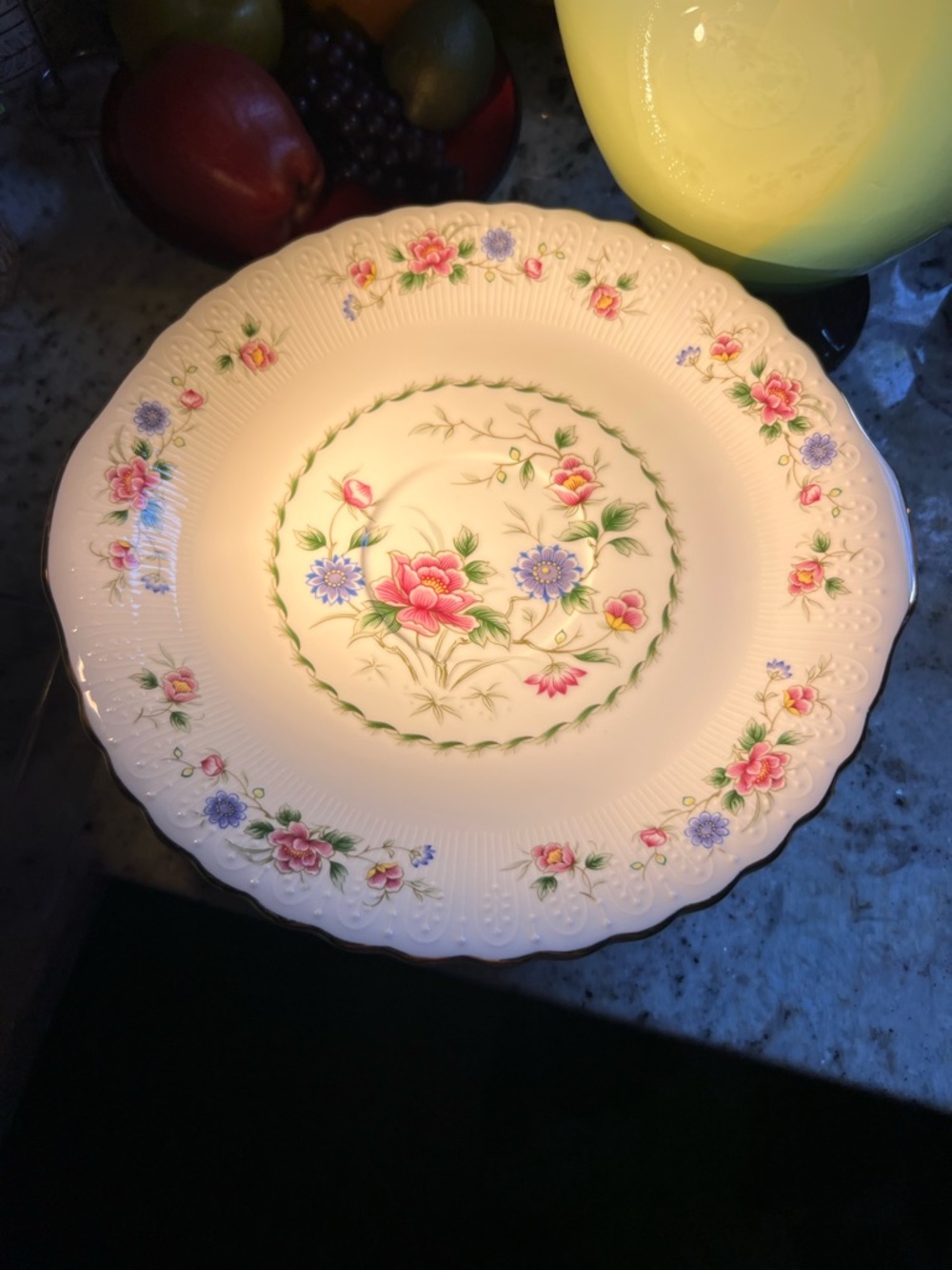 Andrea By Sadek Floral Porcelain Dinner Plate with raised details